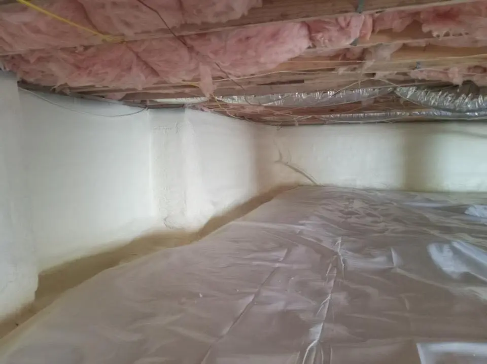 Crawl space encapsulation with closed-cell spray foam for Attic Insulation in Cadillac